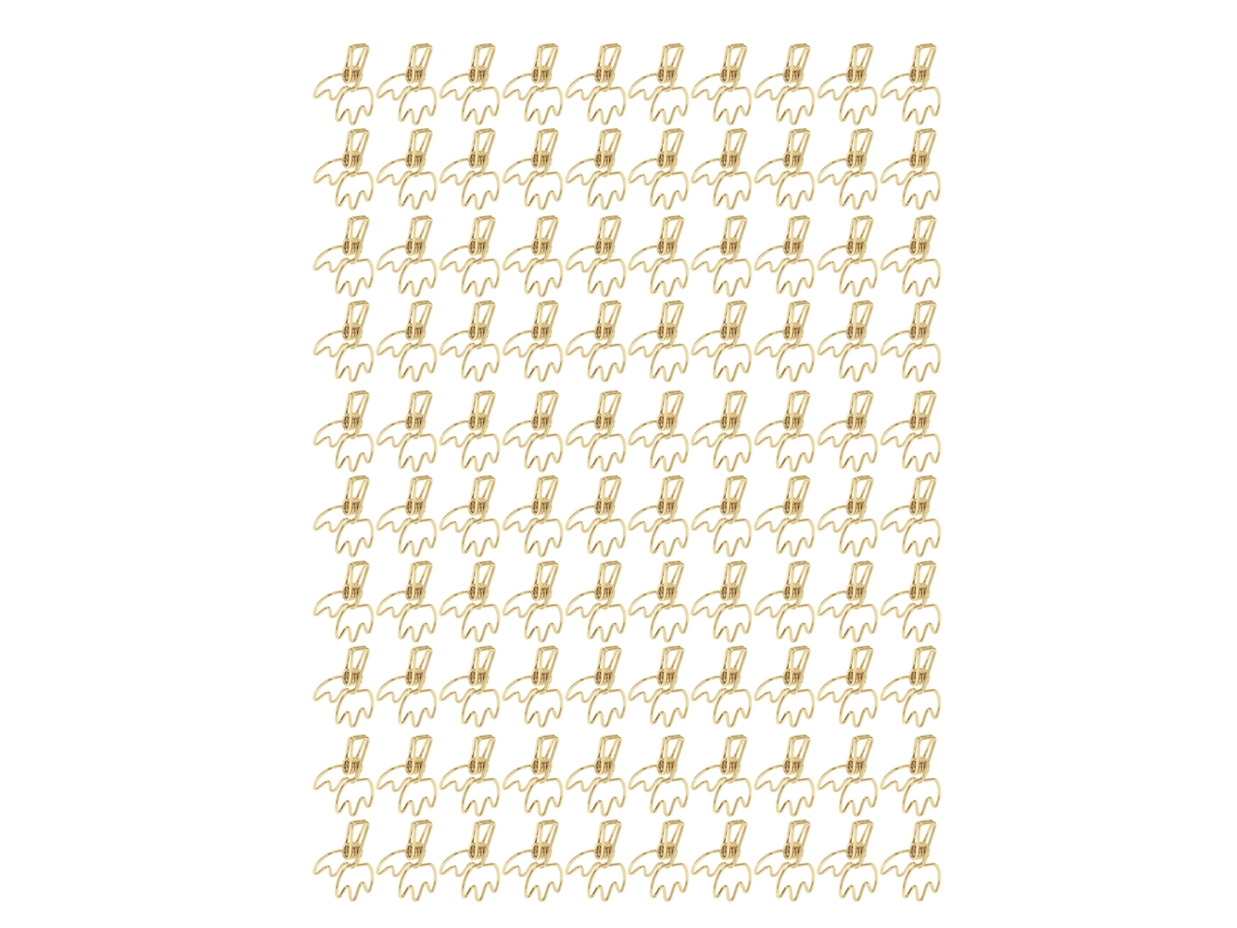 100 Pinzas De Papel Metálicas Huecas De Gran Fuerza De Sujeción Forma De Corona Para Oficina Escuela Hogar Oro