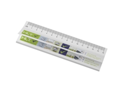 Cuaderno Sticky Mate® con blocs de notas adhesivas fabricados con material reciclado y una regla impresa.