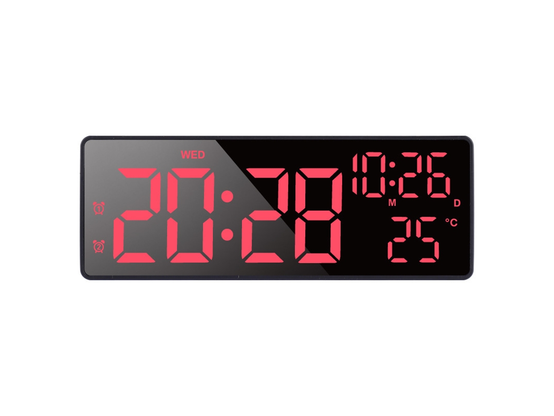 Termómetro digital LED ZYBLSSBB con reloj, alarma y temporizador.