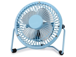 Mini Ventilador Silencioso Con Estructura Metálica, Potente Flujo De Aire Y Ángulo Ajustable De 360° (azul)