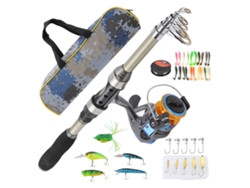 Kit Portátil De Caña De Pescar Telescópica De Carbono Con Carrete Y Encendedor Para Principiantes Y Profesionales.