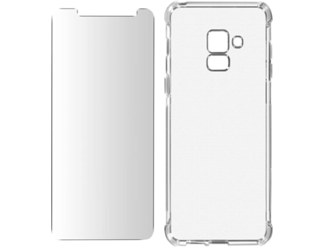 Kit Funda + Protector de Pantalla Samsung Galaxy A8 AVIZAR Cristal Templado (Transparente)