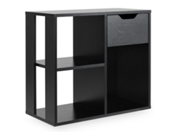Librería de madera con cajón y 3 compartimentos, color negro. NORTHIX