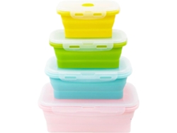 Juego de 4 recipientes de silicona para almacenar alimentos | Irrompibles y herméticos, de Gokoco