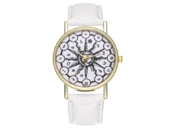 Reloj De Cuarzo Con Correa De Cuero Y Un Exclusivo Diseño De Pintura Abstracta Para Enamorados (blanco)