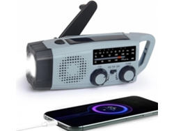 Radio Fm/am Portátil De Emergencia Con Carga Solar, Generador De Manivela, Linterna Led, Batería Externa De 2000 Mah Y Alarma Sos (gris)
