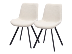 Juego de 2 sillas de comedor giratorias, tapizadas en tela, con patas de metal.