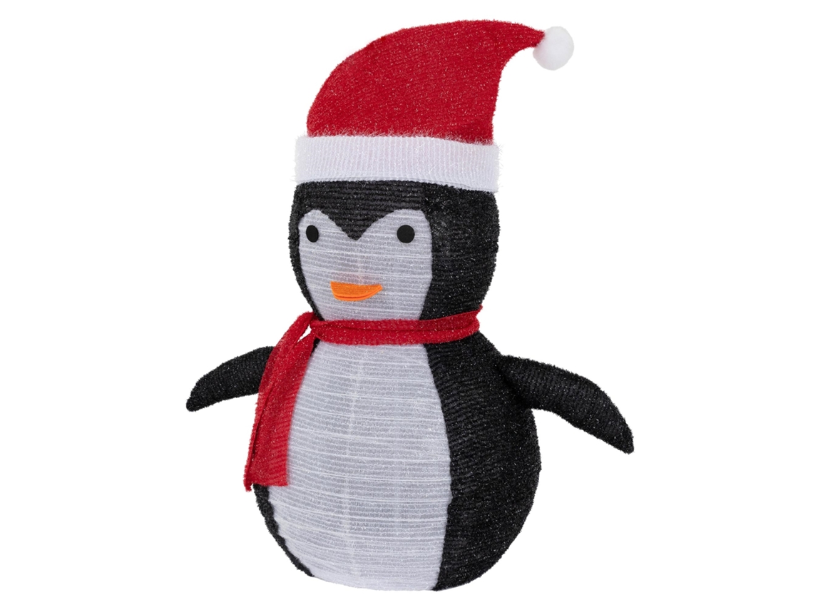 Decoración navideña pingüino 68 cm con luces LED figura para interior/exterior ECD