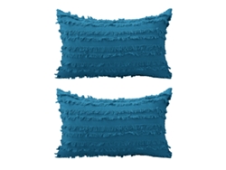 Juego De 2 Fundas De Almohada Bohemias De Algodón Y Lino, 30 X 50 Cm