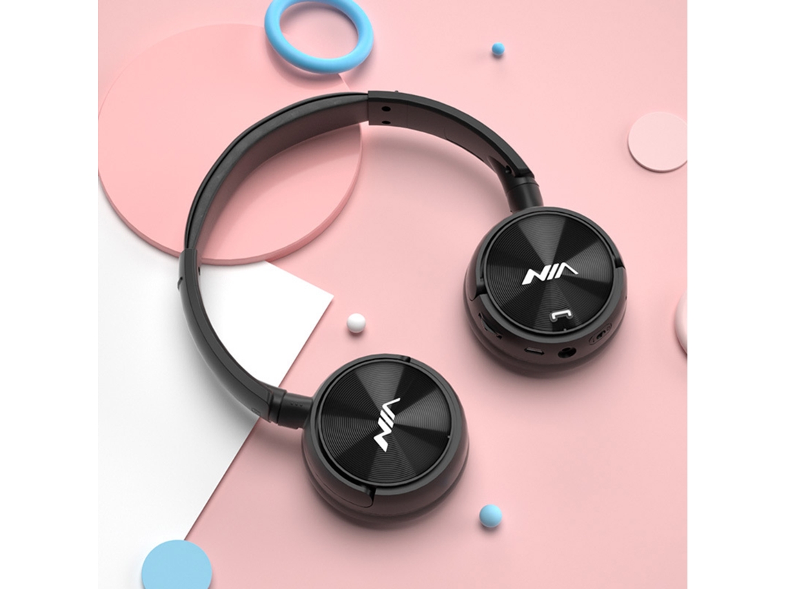 Fone De Ouvido Nia Q2 Bluetooth Sem Fio Plegável Com Microfone, Mp3, Rádio Fm, Aux 3.5mm E Controle Por App