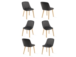 Sillas De Comedor Goeurvant 993(pack De 6, Gris Oscuro, Terciopelo)