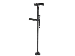 Bastón telescópico plegable con luz LED, fiable y adecuado para personas mayores.
