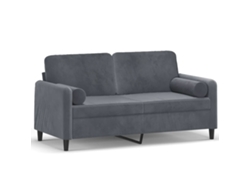 Maison Exclusive - Sofá de 2 plazas con cojines decorativos, 140 cm, terciopelo gris oscuro