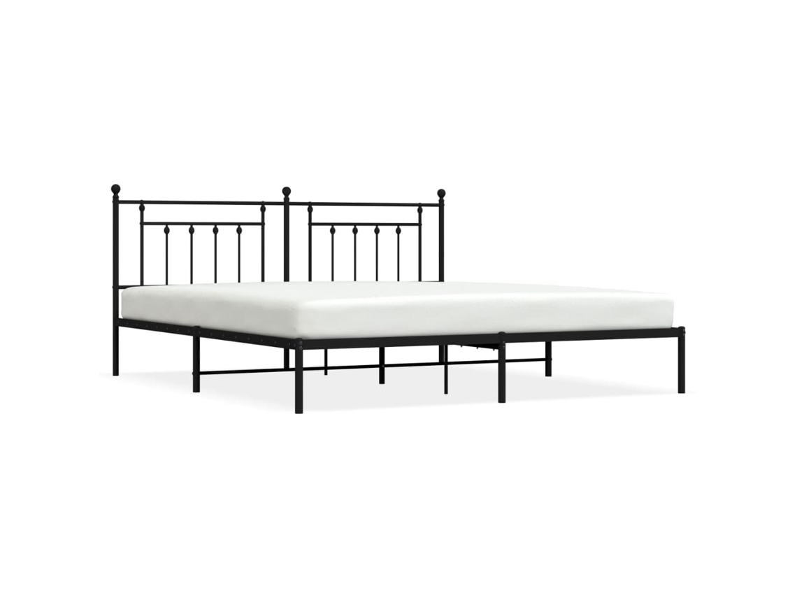 Maison Exclusive - Estructura Cama Sin Colchón Con Cabecero Metal Negro 200x200 Cm