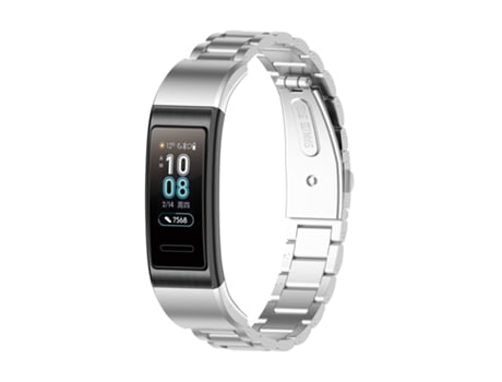 Correa de reloj inteligente para Huawei Band 4 Pro (TER-B29S) / Band 3 Pro (TER-B29) / Band 3 (TER-B09) Pulsera de acero con tres cuentas (Plata)