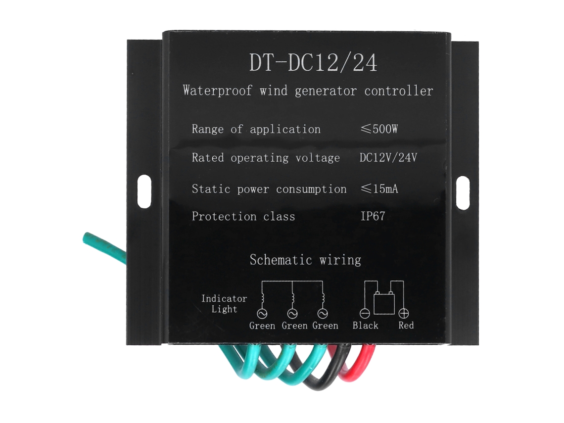 Controlador De Turbina Eólica De 500 W Fo5-12/24 V Regulador De Carga De Batería Resistente Al Agua Ip67