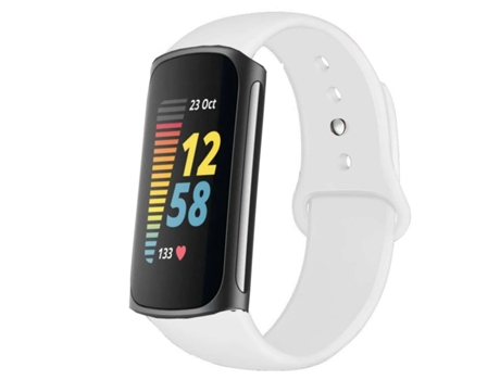 Correa Pulsera Silicona Suave Blanco para Fitbit by Google Charge 5