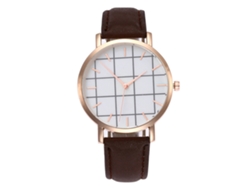 Reloj De Pulsera Analógico De Aleación Con Esfera Redonda, Movimiento De Cuarzo, Moderno Para Hombres Y Mujeres (marrón)