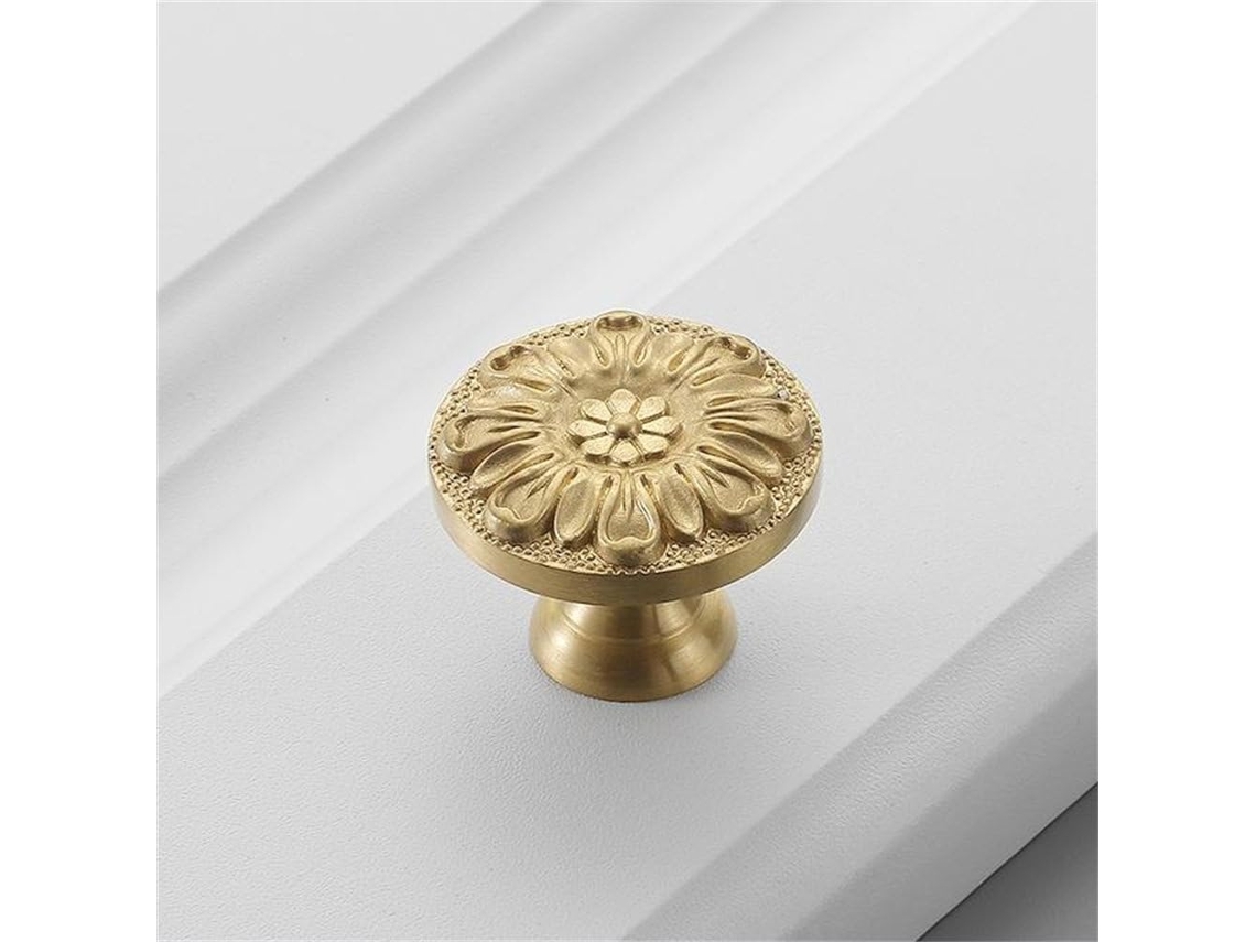 Tirador De Un Solo Orificio 5220 Gold Para Cajón De Armario, Mueble, En Cobre Puro.