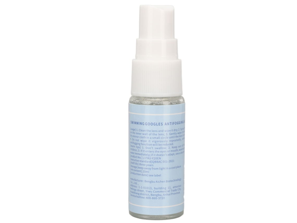 Spray antivaho para lentes de 20 ml, limpiador de cristales portátil de larga duración para gafas de natación.