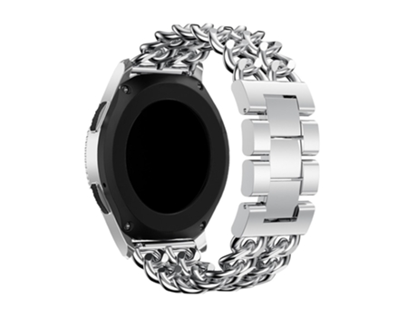 Correa de acero inoxidable ancho 22mm cadena vaquera para Samsung Galaxy Watch 46mm - plata