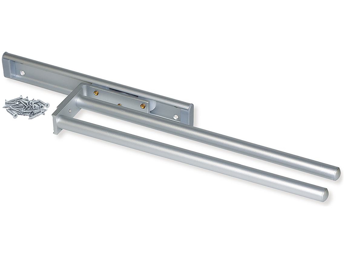 EMUCA Toallero Extensible- 2 Brazos- Aluminio- Anodizado Mate