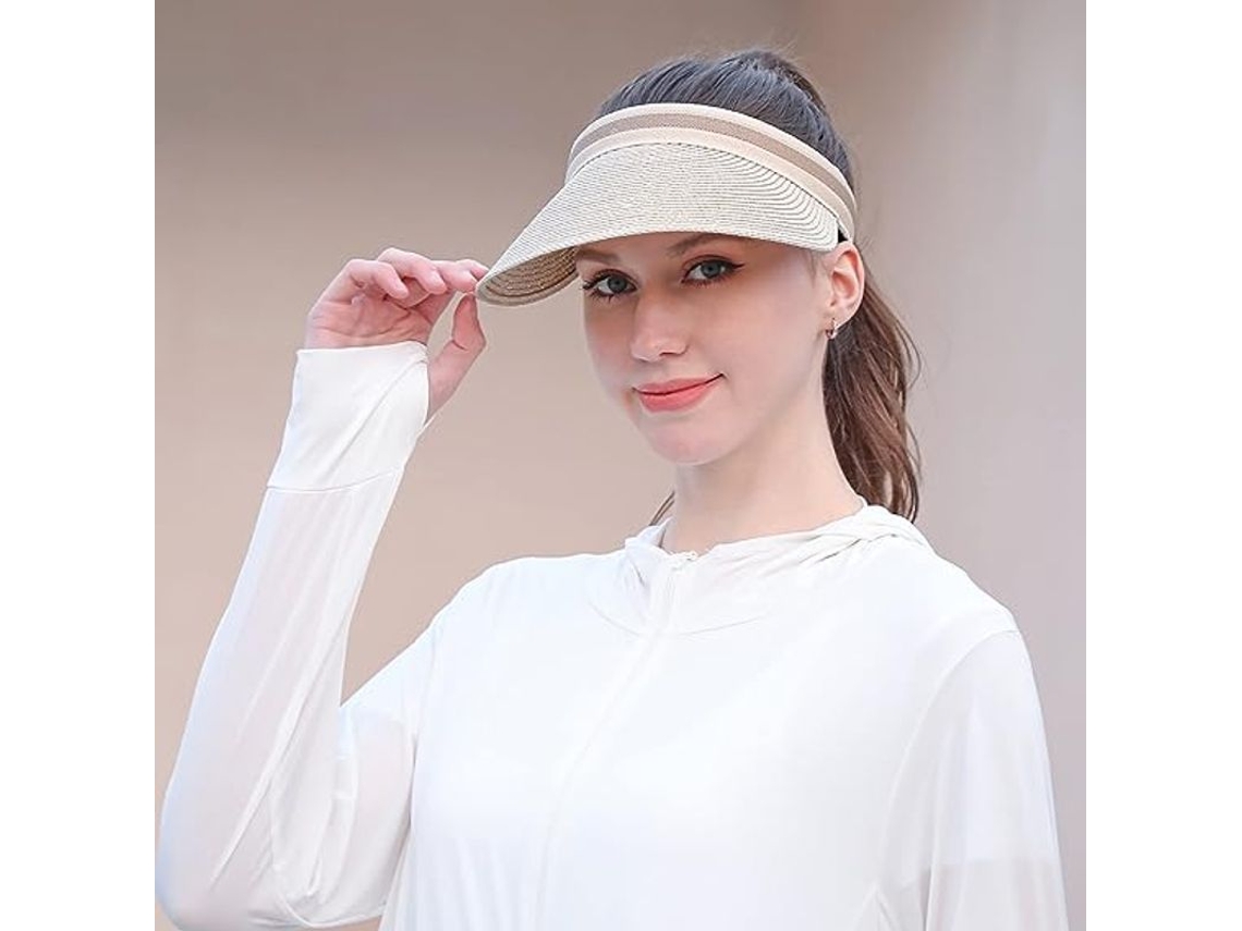 2026-sombrero De Paja Ancho Para Mujer Playa Golf Verano Cap Spf Material Ligero Aireado