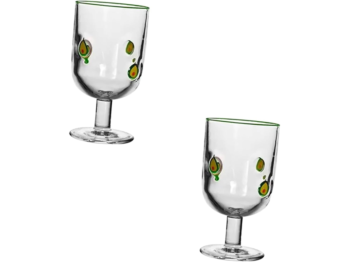 Vasos Vidrio 360 Temática Cítrica Ilustración Brillante Limón, Recipientes Reutilizables Para