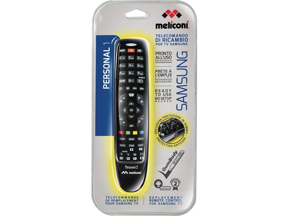 Mando A Distancia universal meliconi gumbody personal especifico para televisores samsung. 1 ir tv resistente golpes negro 806065 ba