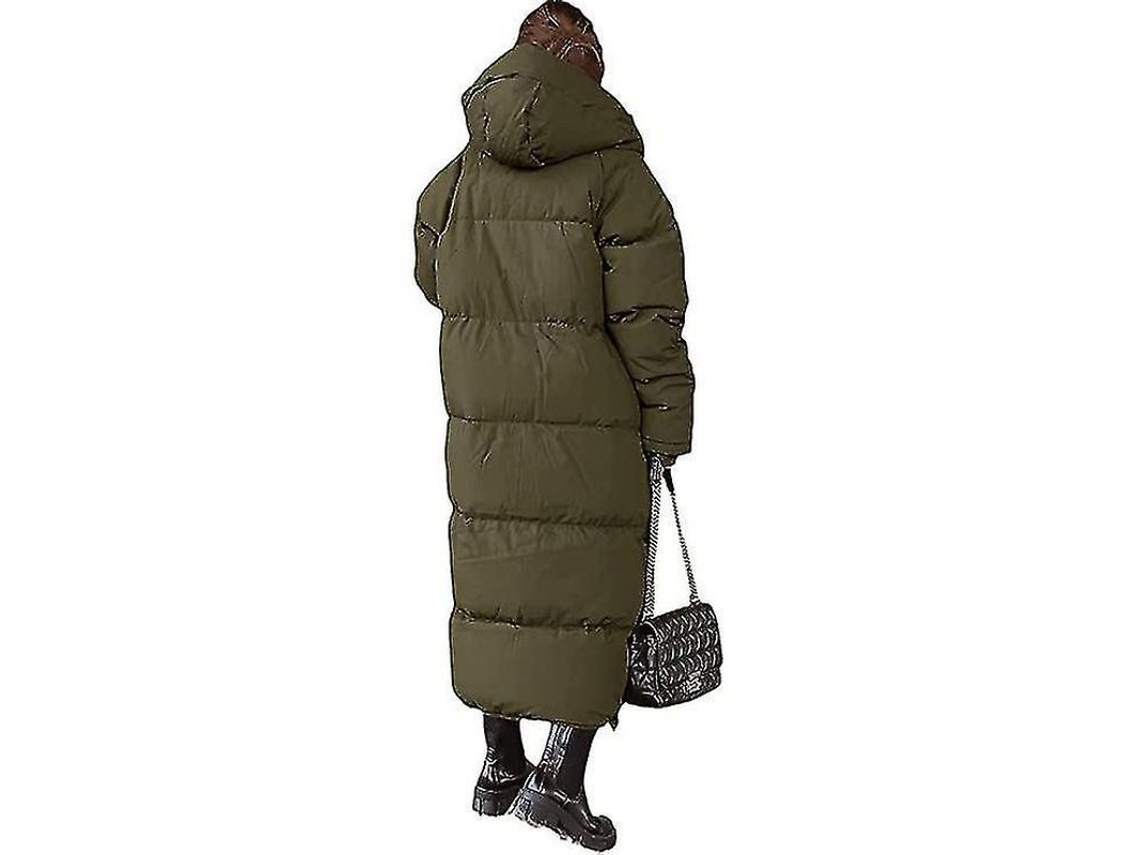Fasst-abrigo Largo Acolchado Para Mujer Con Capucha Y Manga Larga, Chaqueta Acolchada Antiviento