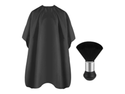 Capa de corte de pelo con cepillo para el cuello, ajustable con botones, para uso doméstico o en barberías.
