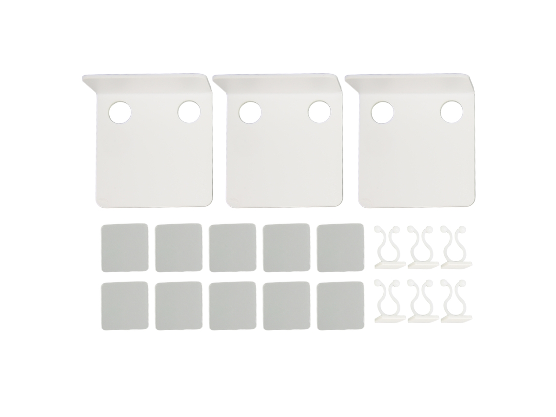 Estante de pared para cámaras de seguridad pequeñas, 10 unidades, con 6 clips para cables, 10 unidades de cintas acrílicas impermeables, adhesivo sin taladros, estante flotante.