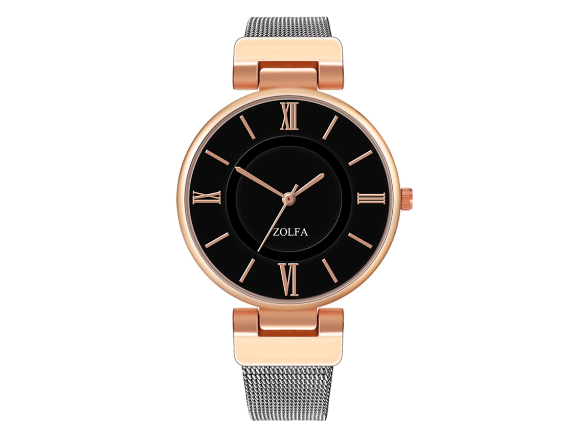 Reloj De Pulsera Analógico De Cuarzo Para Mujer Zhoulianfa Con Brazalete De Acero Color Gris Plomo.