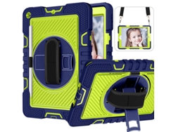 iPad 10.2 Azul Marino Verde con Correa para el Hombro, Soporte Giratorio y Funda para Tablet. Yunzii (2019/2020/2021)