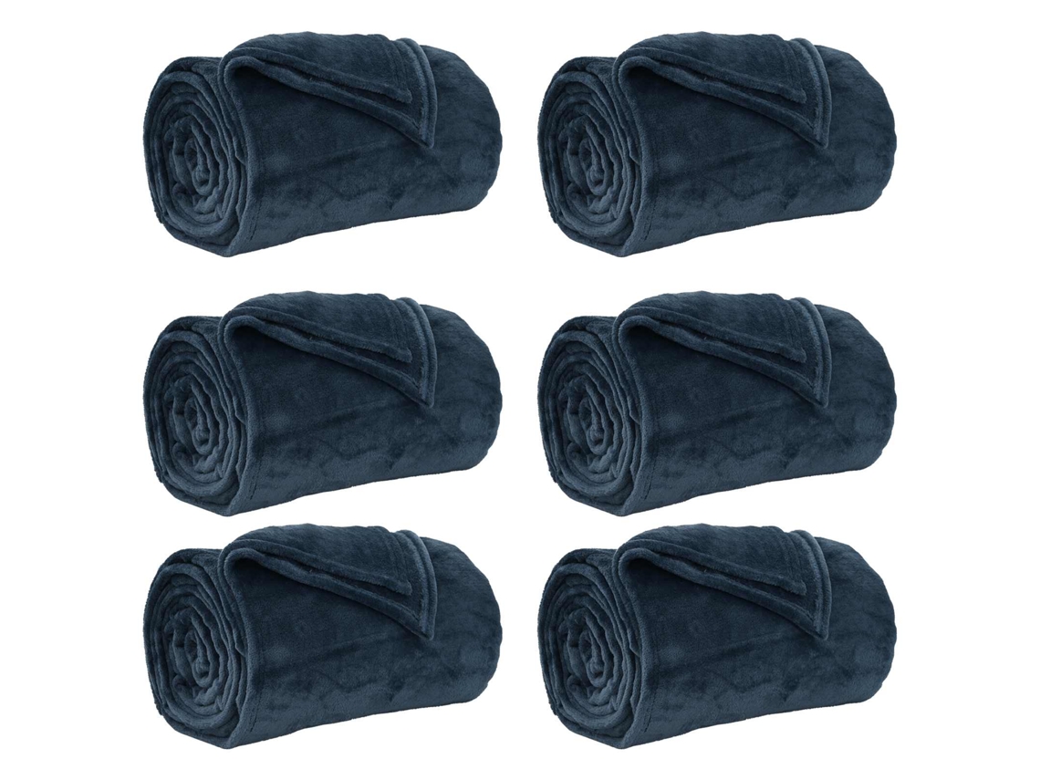 Mantitas De Sofá 6 Uds Azul Marino 240 X 270 Cm Lana