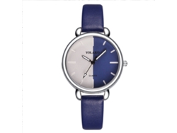 Reloj De Pulsera Casual De Moda Para Mujer Con Correa De Pu Azul Oscuro - Movimiento De Cuarzo Sencillo Y Elegante