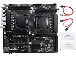 Placa Base X99 Con Doble Zócalo Lga2011, 3 Puertos Ethernet, Compatible Con Kit De Memoria Ram Ddr3 De 8 Módulos.