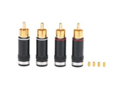 Conector De Audio Rca Preffair R1764 Con Cable De 6,5 Mm Chapado En Oro De 24 Quilates Para Hifi Profesional.