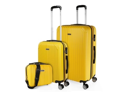 Juego De Maletas Rígidas Abs ITACA Sevron amarillo (49X76x30 Cm)