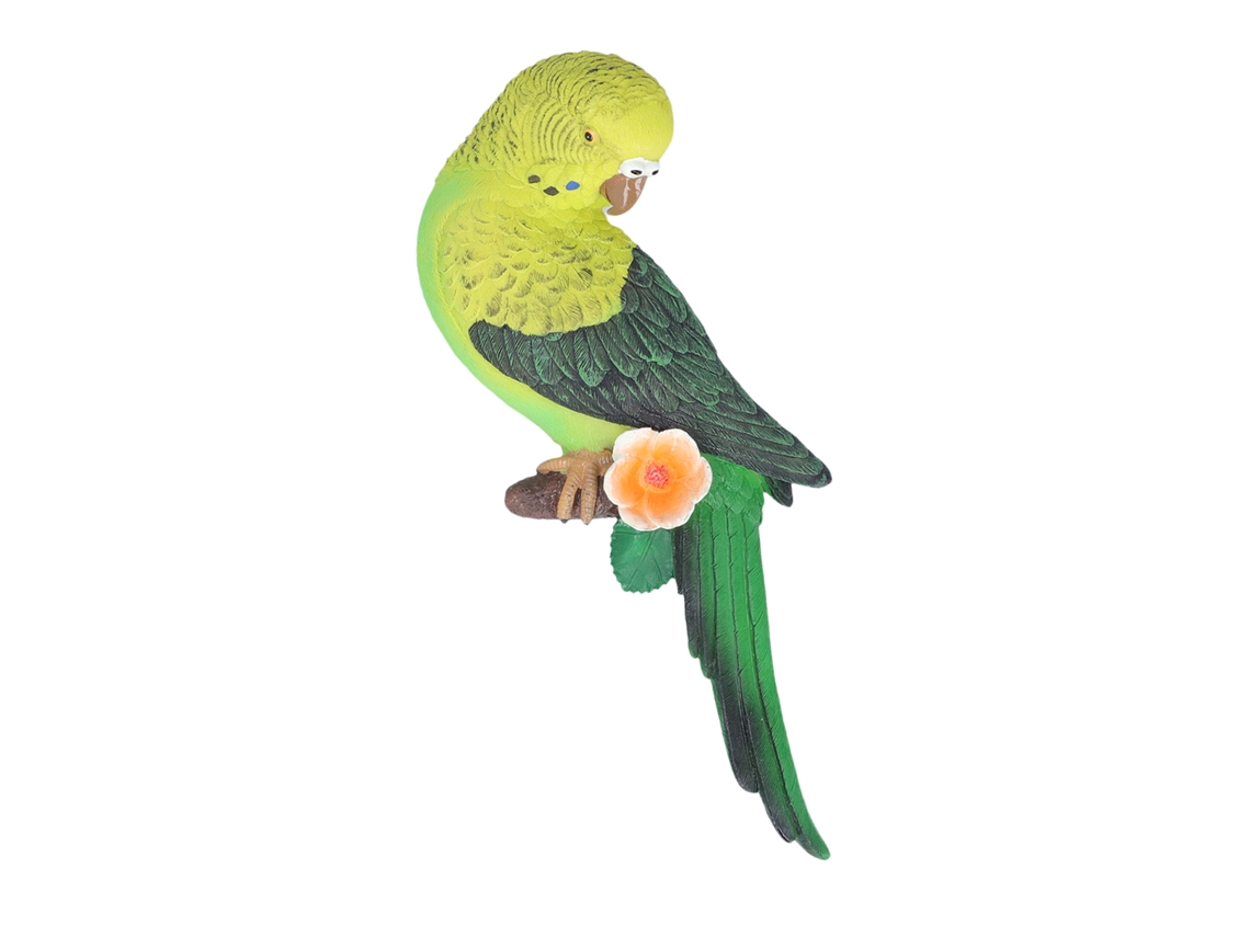 Pájaro artificial de resina con finos detalles para la decoración del jardín y del hogar.
