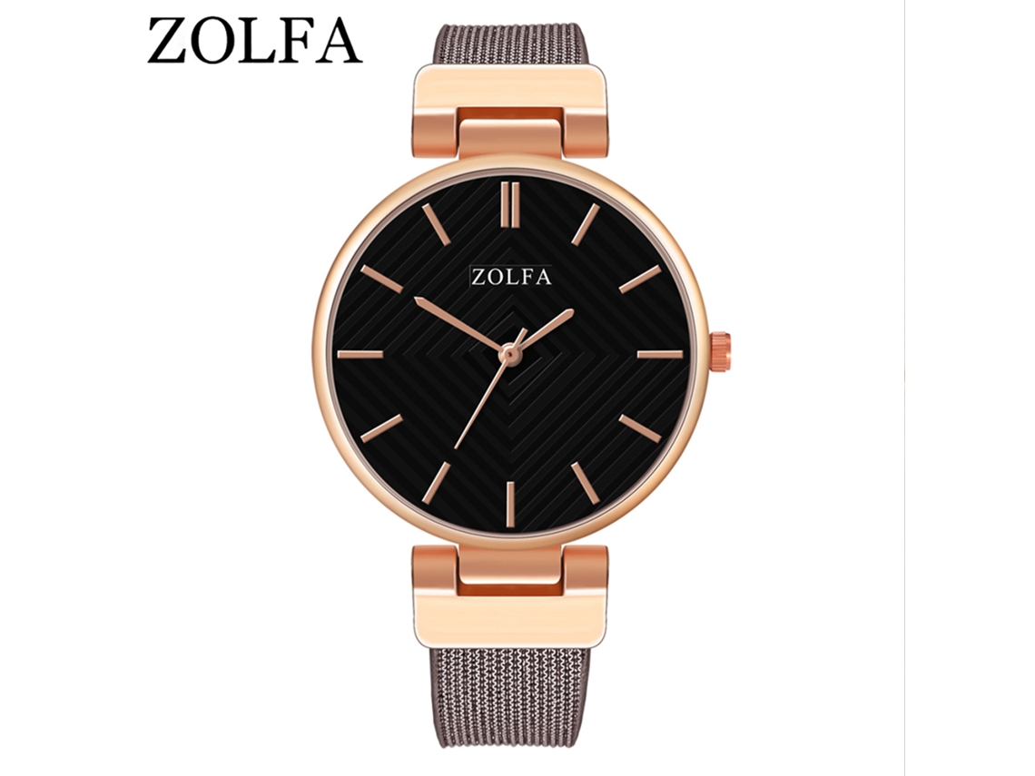 Reloj De Pulsera De Moda Para Mujer Con Brazalete De Acero Y Esfera Redonda, Movimiento De Cuarzo, Color Café.