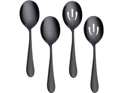 Cucharas De Servicio X2 Y Cucharas Perforadas X2, 22cm Herramientas De Cocina Para Buffet Y Uso Diario