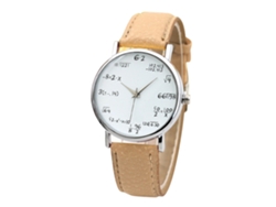 Reloj De Pulsera De Cuarzo Sencillo E Informal Para Mujer Con Correa De Piel Sintética Beige.