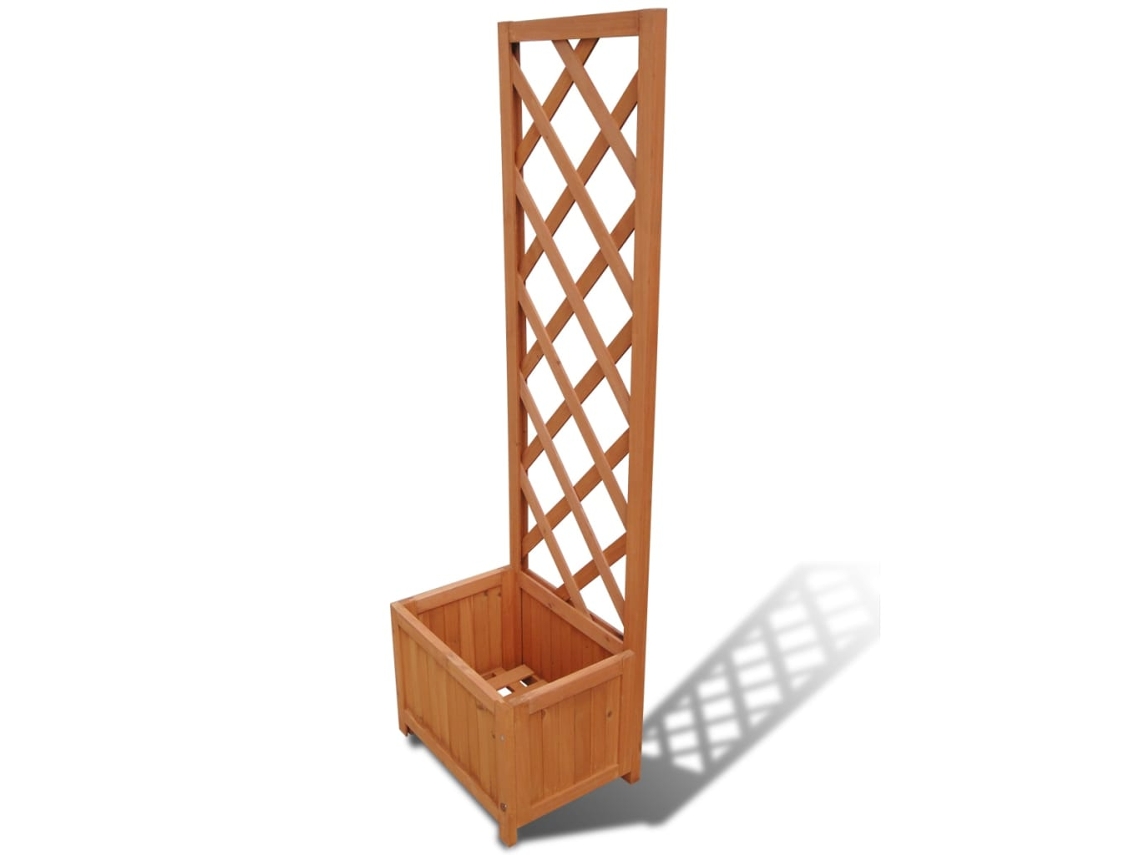 Jardinera De Madera Enrejada, 40 X 30 X 135 Cm
