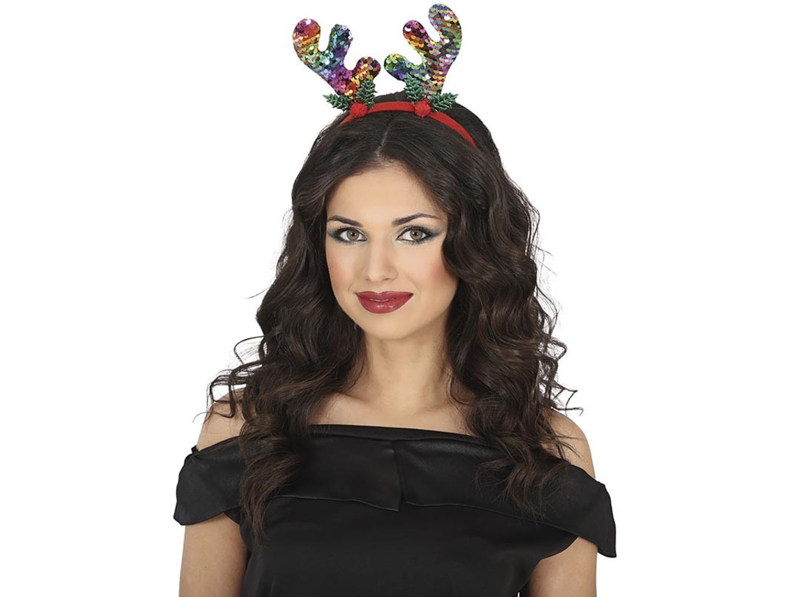 Diadema de Reno con lentejuelas multicolor