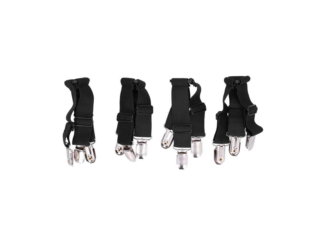 4pcs Fixadores De Lençol Elásticos Clip Para Lençol De Cama Aço Inoxidável E Náilon Preto