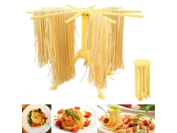 MEOIRUERY Tendedero de madera natural, eficiente soporte para secar pasta, de rápido montaje y sin herramientas. Diseño plegable para fácil almacenamiento y uso