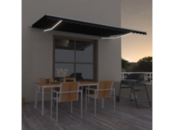 Toldo retráctil manual con LED 500x350 cm antracita Dkd Home Decor