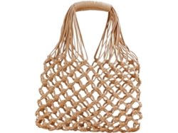 Bolsa De Praia De Palha Trançada À Mão Na Cor Cáqui Para Meninas