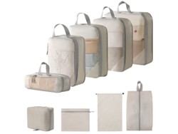 Conjunto De Bolsas Organizadoras Para Malas, Pacote Com 9 Chrui (bege)